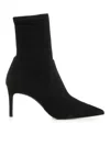 Stuart Weitzman Black Ankle Boots With Stiletto Heel And Zip Closure On The Side In Suede Woman In Black