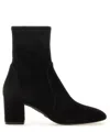 Stuart Weitzman Niki Stretch-suede Sock Boots In Black
