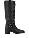 Stuart Weitzman Biker Jax Knee-high In Black