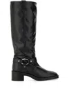Stuart Weitzman Biker Jax Knee-high In Black