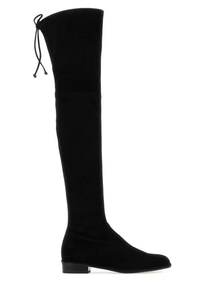 Stuart Weitzman Stivali Lowland In Pelle Scamosciata Nera In Black