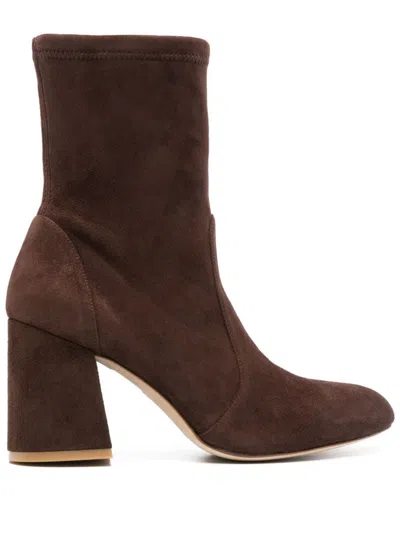 STUART WEITZMAN STUART WEITZMAN FLAREBLOCK BOOTS IN SUEDE