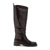 Stuart Weitzman Crocodile-effect Knee-high Boots With Block Heel And Versatile Design In Beige