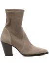 Stuart Weitzman 80mm Jolene Pointed-toe Sock Boots In Brown