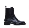 Stuart Weitzman Reverie Lace Up Booties In Black