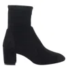 Stuart Weitzman Yuliana 60 Suede Leather Ankle Boot In Black