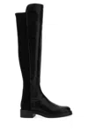 Stuart Weitzman Black Nappa Leather And Fabric Celia Boots In Black