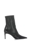 Stuart Weitzman 85 Stretch Bootie Ankle Leather Embroidery In Black