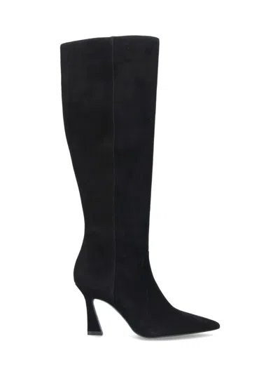 Stuart Weitzman Vinnie Leather Knee-high Boots In Black