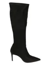Stuart Weitzman 80mm Pointed-toe Stretch-knit Boots In Black