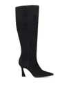 Stuart Weitzman Knee-high Boots With Pointed Toe And Curved Heel In Black