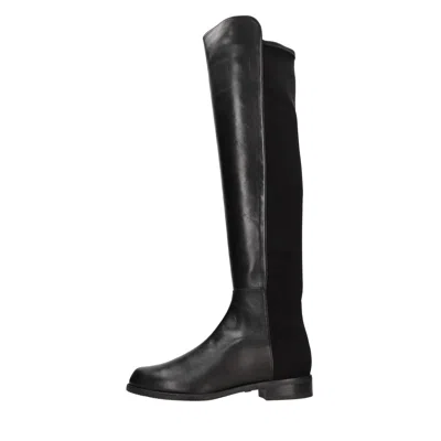 Stuart Weitzman Keelan Leather Tall Boot In Black