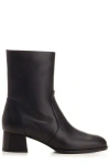 Stuart Weitzman Flareblock 60mm Leather Boots In Black