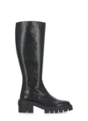 Stuart Weitzman Soho Calf-length Leather Boots In Black