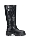 Stuart Weitzman Emerson Moto Boots In Black