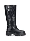 Stuart Weitzman 'emerson' Black Chunky Sole Boots With Logo In Black