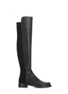 Stuart Weitzman Amber Thigh-high Leather Boot In Black