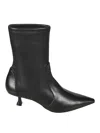 Stuart Weitzman Naomi Stretch Leather Ankle Booties In Black