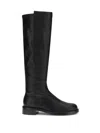 Stuart Weitzman High Leather Ankle Boots With Block Heel In Black