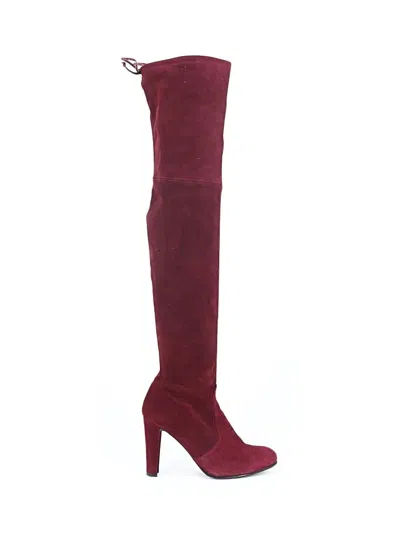 Pre-owned Stuart Weitzman Boots In Burgundy