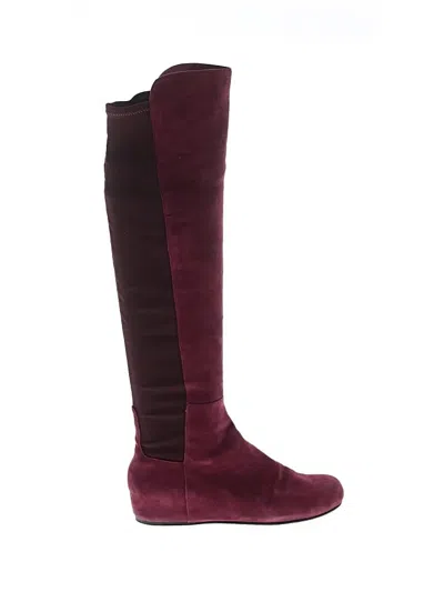 Pre-owned Stuart Weitzman Boots In Burgundy