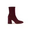 Stuart Weitzman Flareblock 85 Stretch Bootie In Red
