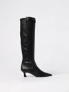 Stuart Weitzman Leather Knee High Pointed Toe Boots In Black