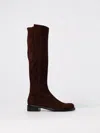 Stuart Weitzman Suede Knee-high Ankle Boots With Block Heel In Brown