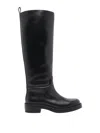 Stuart Weitzman Stylish Knee-high Leather Block Heel Boots In Black
