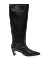 Stuart Weitzman Knee-high Ankle Boots With Pointed Toe In Black