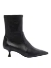 Stuart Weitzman Leather Ankle Boots Kitten Heel