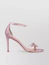Stuart Weitzman Bow Accent Metallic Stiletto Sandals