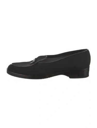 Pre-owned Stuart Weitzman Bow Accents Loafers In Black