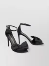 Stuart Weitzman Bow Detail Fabric Sandals In Black