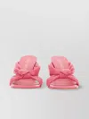 Stuart Weitzman Bow Detail Leather Sandal With Square Toe