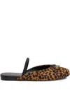 Stuart Weitzman Prima Leopard-print Calf-hair Ballet Mules In Brown
