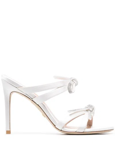Stuart Weitzman 110mm Sw Bow Crystal Embellished Sandals In White