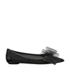 Stuart Weitzman Blushing Bow Flat In Black