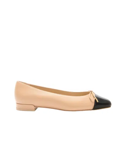 Stuart Weitzman Bow Flat Shoes In Nude