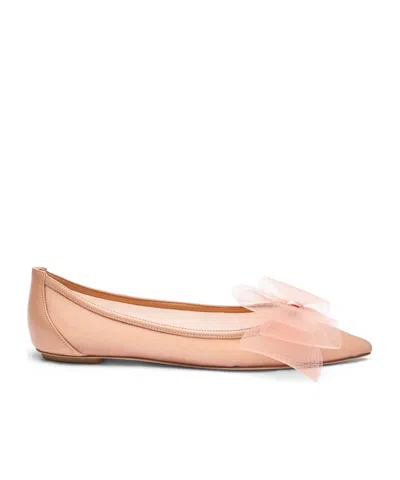 STUART WEITZMAN LEATHER BALLERINA SHOES