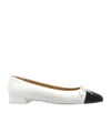 Stuart Weitzman Sleek Bow Flat Ballerina Shoes In White