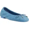 Stuart Weitzman Bardot Denim Bow Ballerina Flats In Washed Vintage Denim