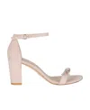 Stuart Weitzman Bow Knot Ankle Sandals With High Heels In Nude