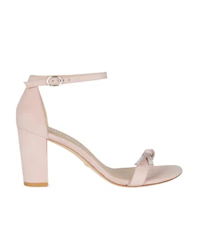 Stuart Weitzman Bow Knot Ankle Sandals With High Heels In Nude