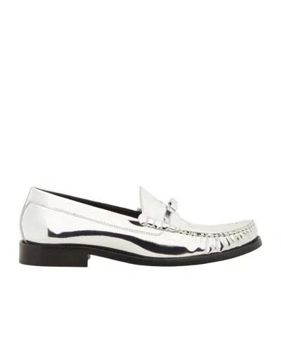 Stuart Weitzman Bow Loafers In White