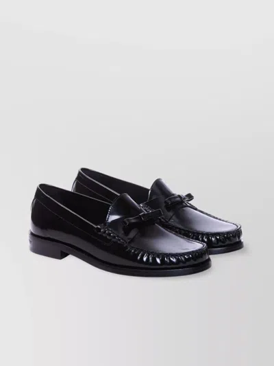 Stuart Weitzman Bow Patent Leather Loafers