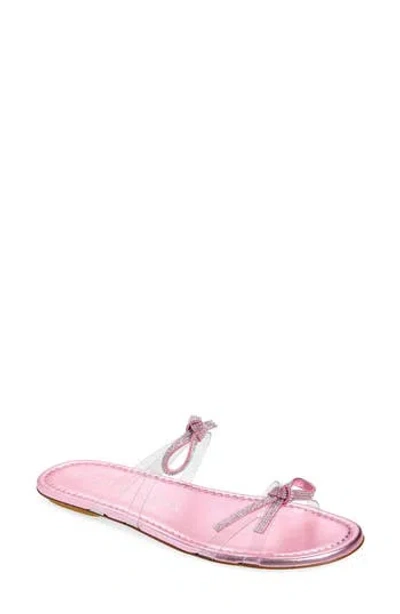 Stuart Weitzman Bow Slide Sandal In Pink