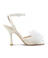 Stuart Weitzman Blushing Bow 100 Sandal In White