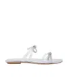 Stuart Weitzman Bow-tie Slippers In White