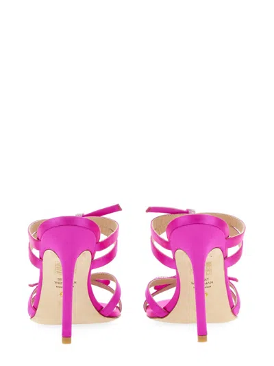 Stuart Weitzman Bow-detail Buckle Slide Heel Slide In Pink